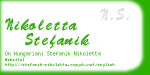 nikoletta stefanik business card